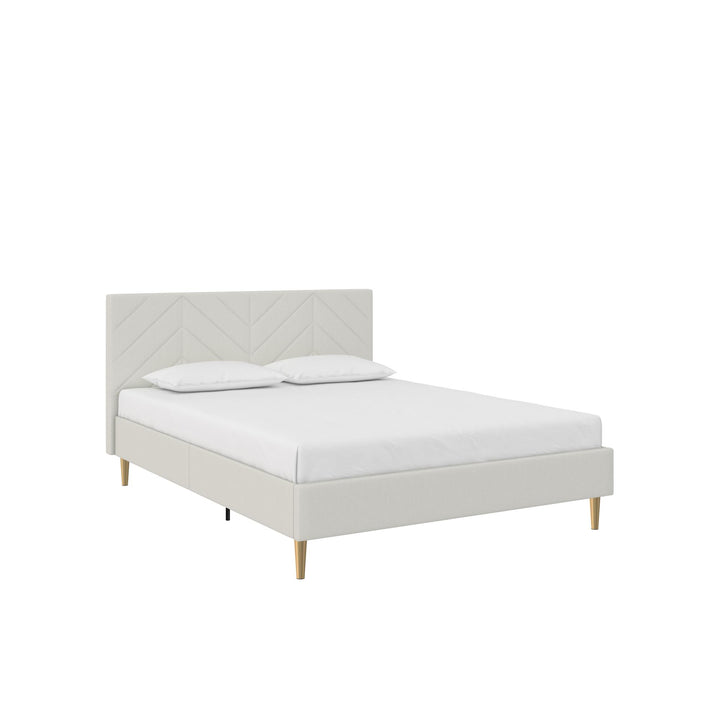 Andrea Tufted Upholstered Platform Bed - Gray - Queen