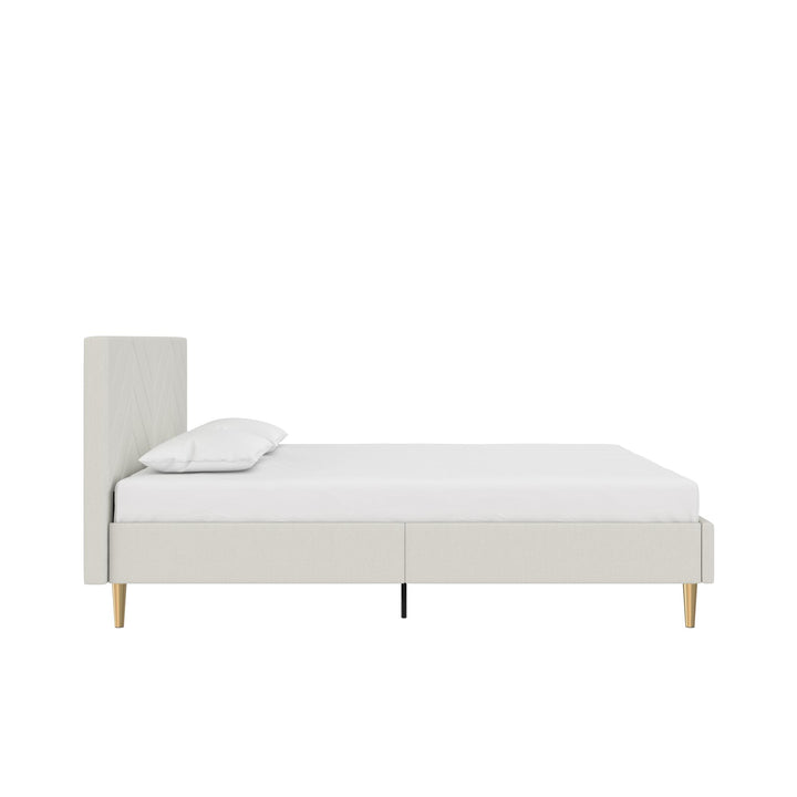 Andrea Tufted Upholstered Platform Bed - Gray - Queen