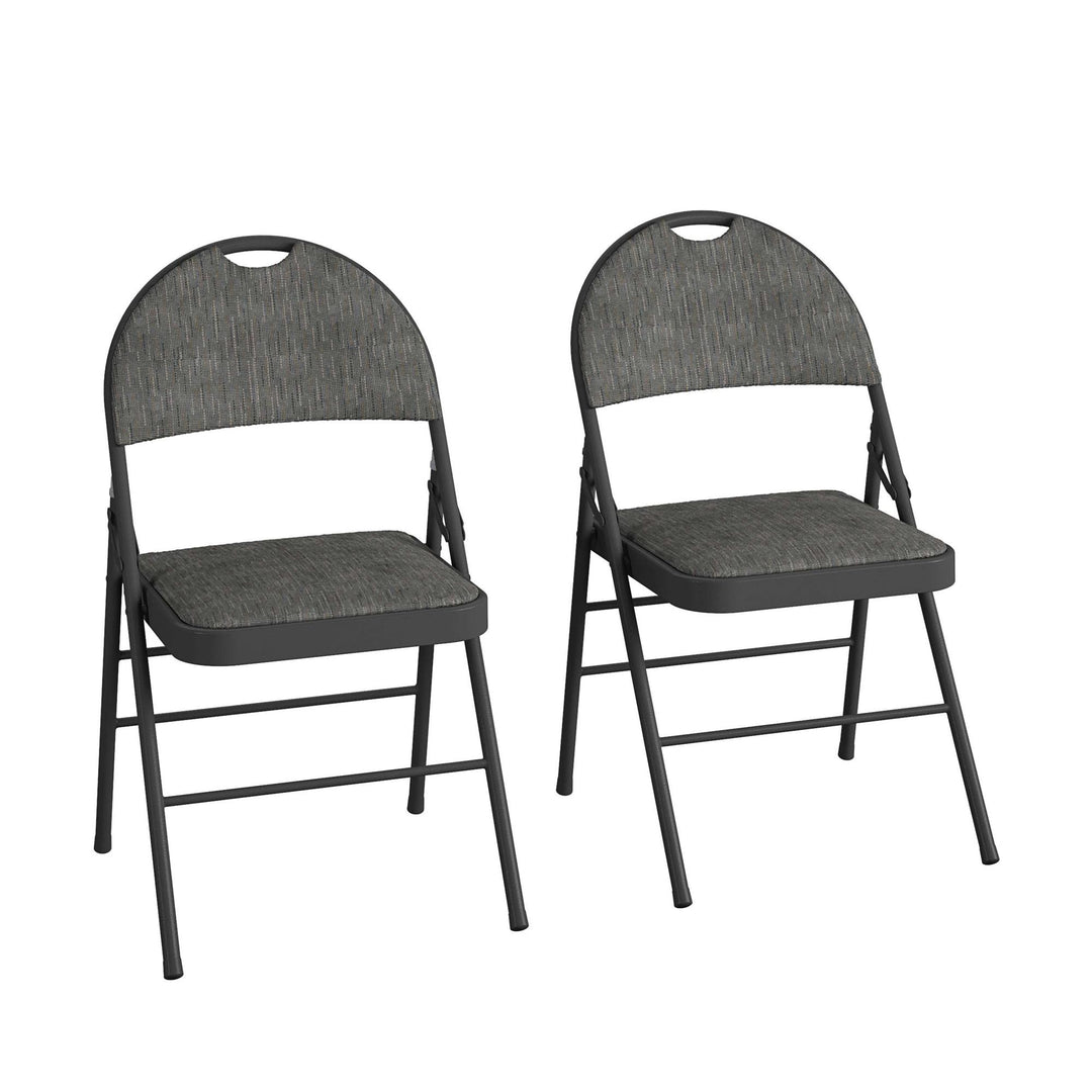 Superior Comfort Commercial Fabric Folding Chair, Set of 2 - Gray - 2-Pack