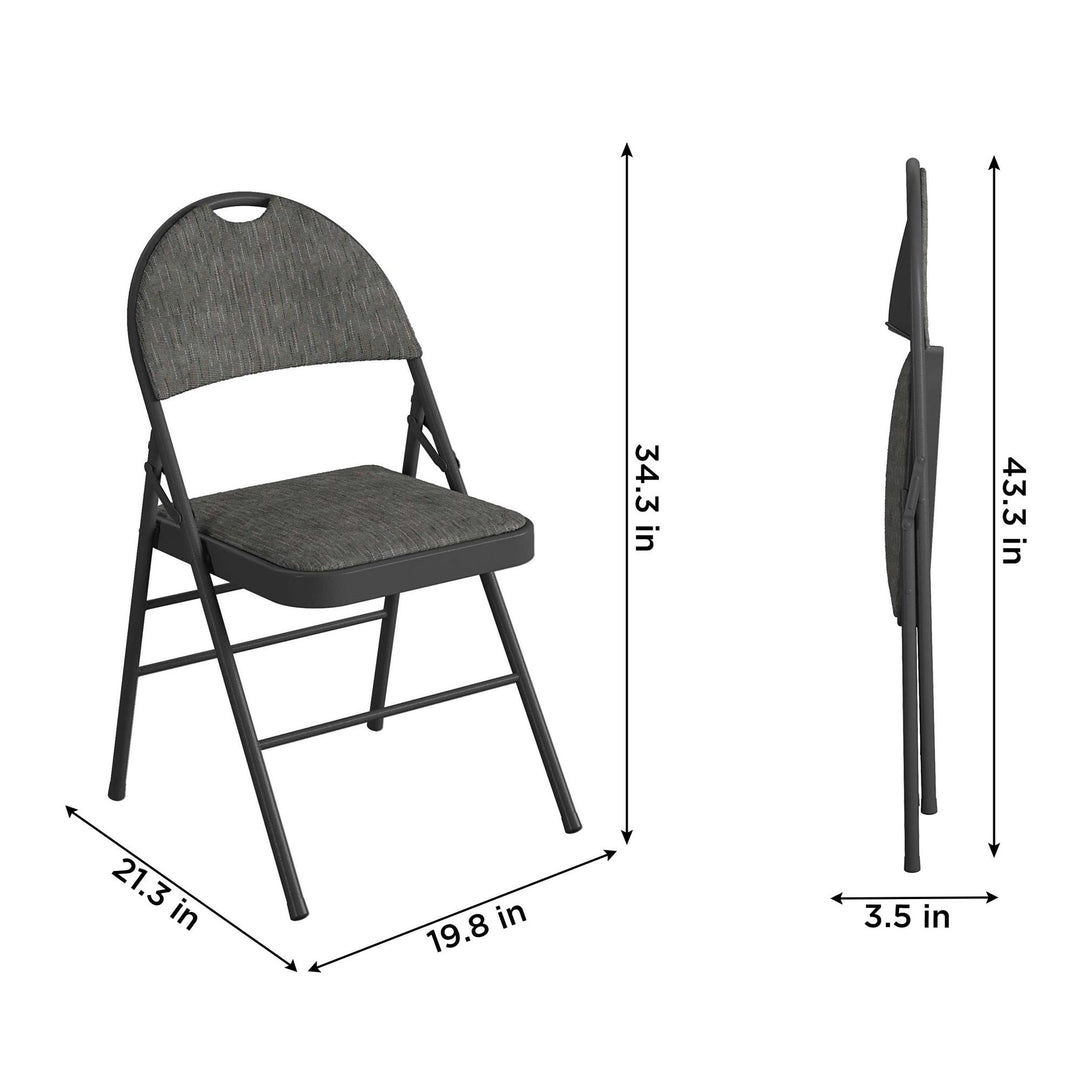 Superior Comfort Commercial Fabric Folding Chair, Set of 2 - Gray - 2-Pack