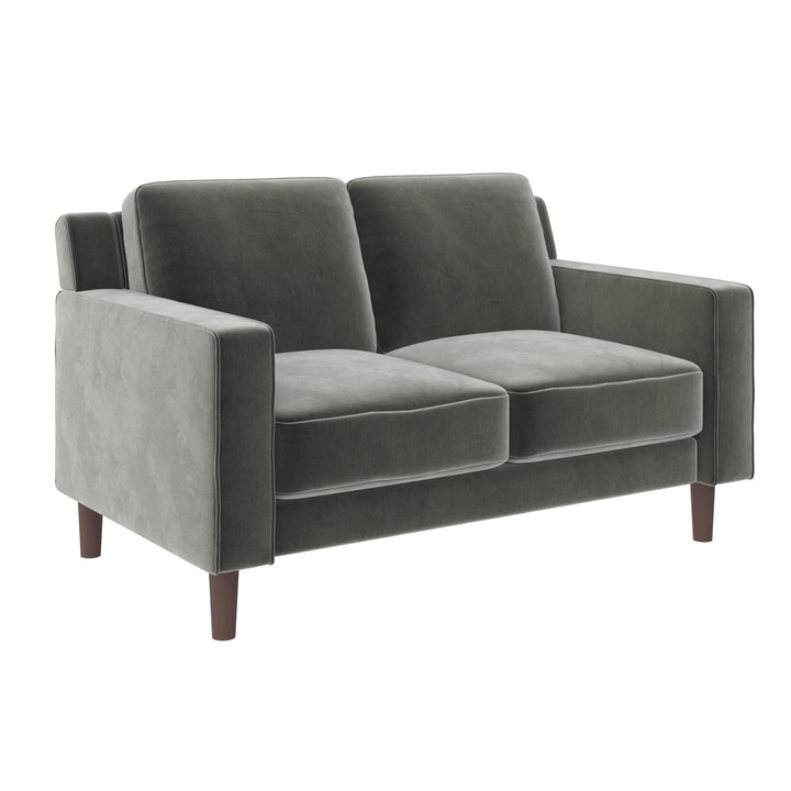 Brynn Fabric Upholstered 2 Seater Sofa with Wood Legs - Gray