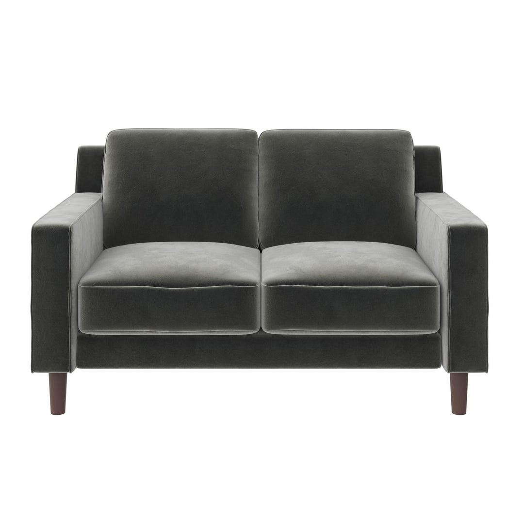 Brynn Fabric Upholstered 2 Seater Sofa with Wood Legs - Gray