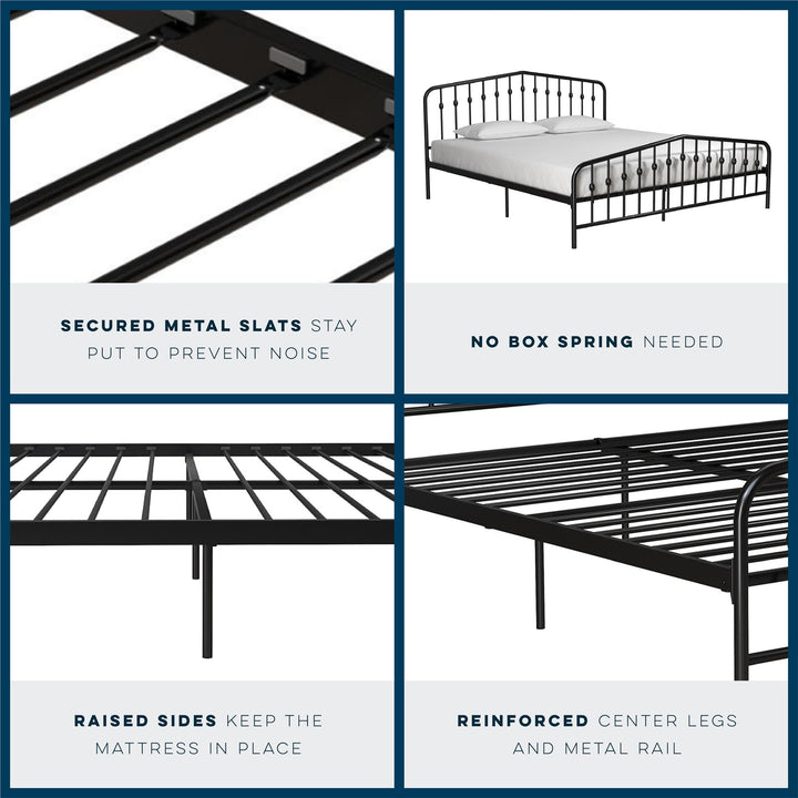 Bushwick Metal Bed - Black - King