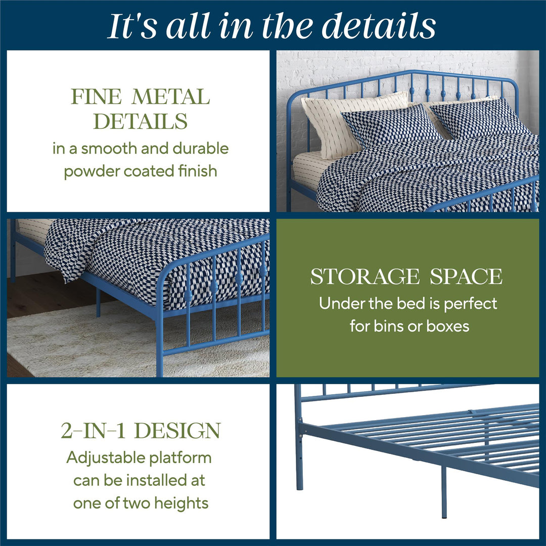 Bushwick Metal Bed - Sea Blue - King