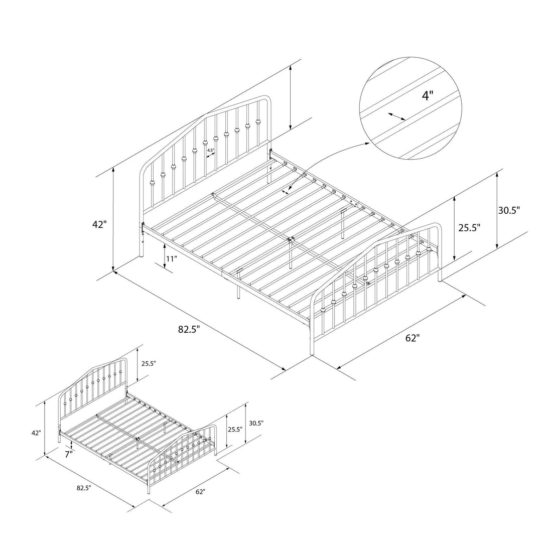 Bushwick Metal Bed - Black - Queen