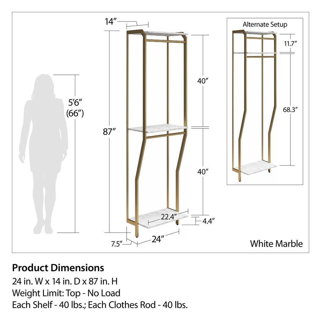 Closet 4 Piece Bundle – Versatile Closet Organizer Marble – RealRooms