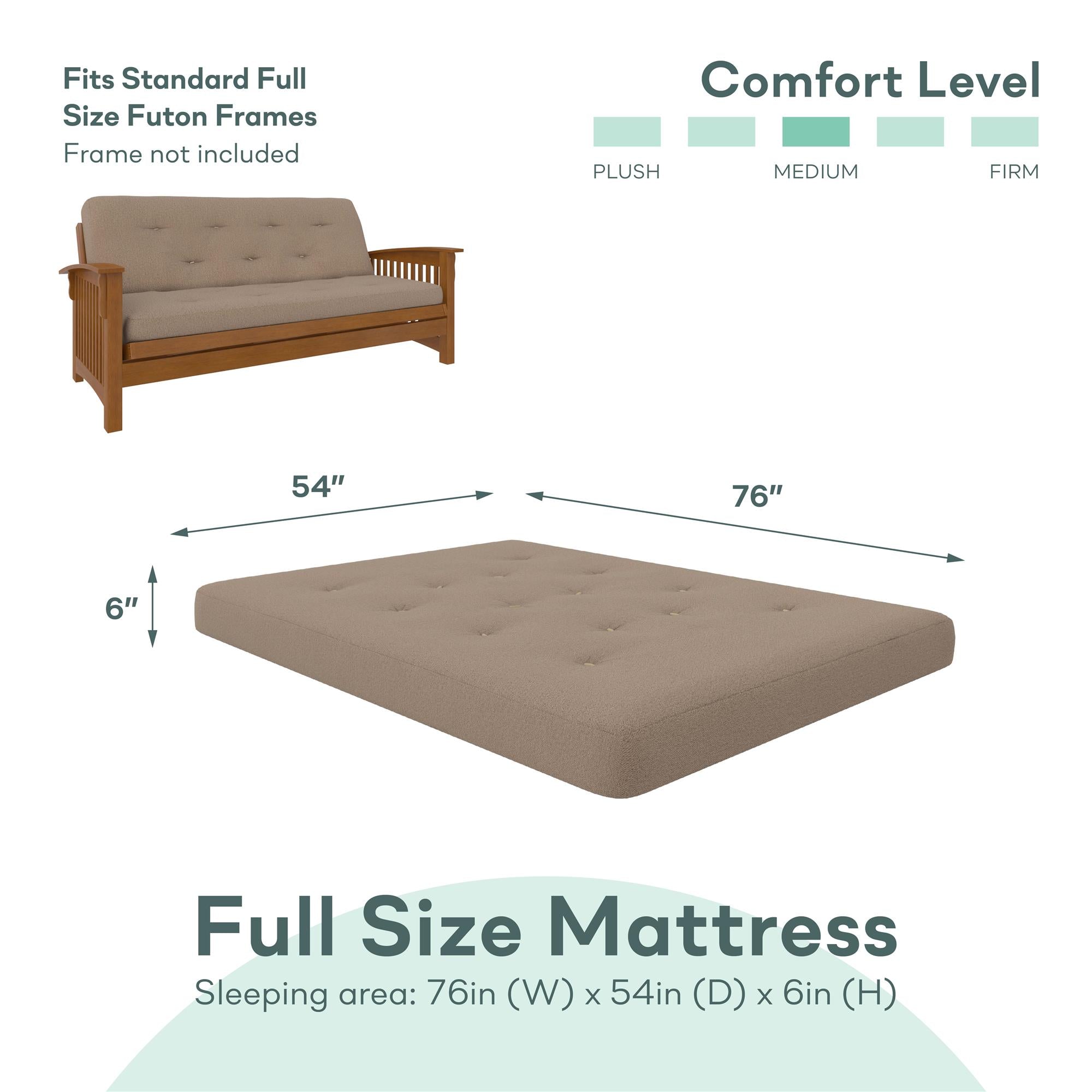 Full futon deals mattress size