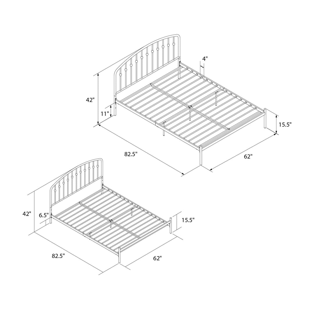 Narla Metal Platform Bed Frame - Black - Queen