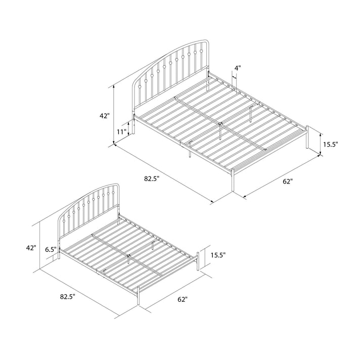 Narla Metal Platform Bed Frame - Black - Queen