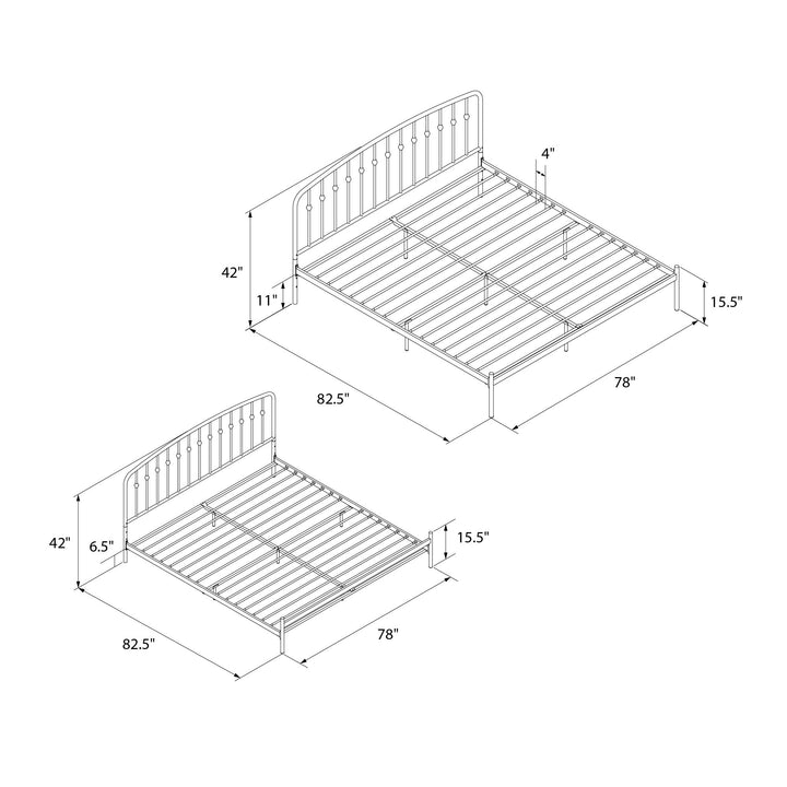 Narla Metal Platform Bed Frame - Black - King