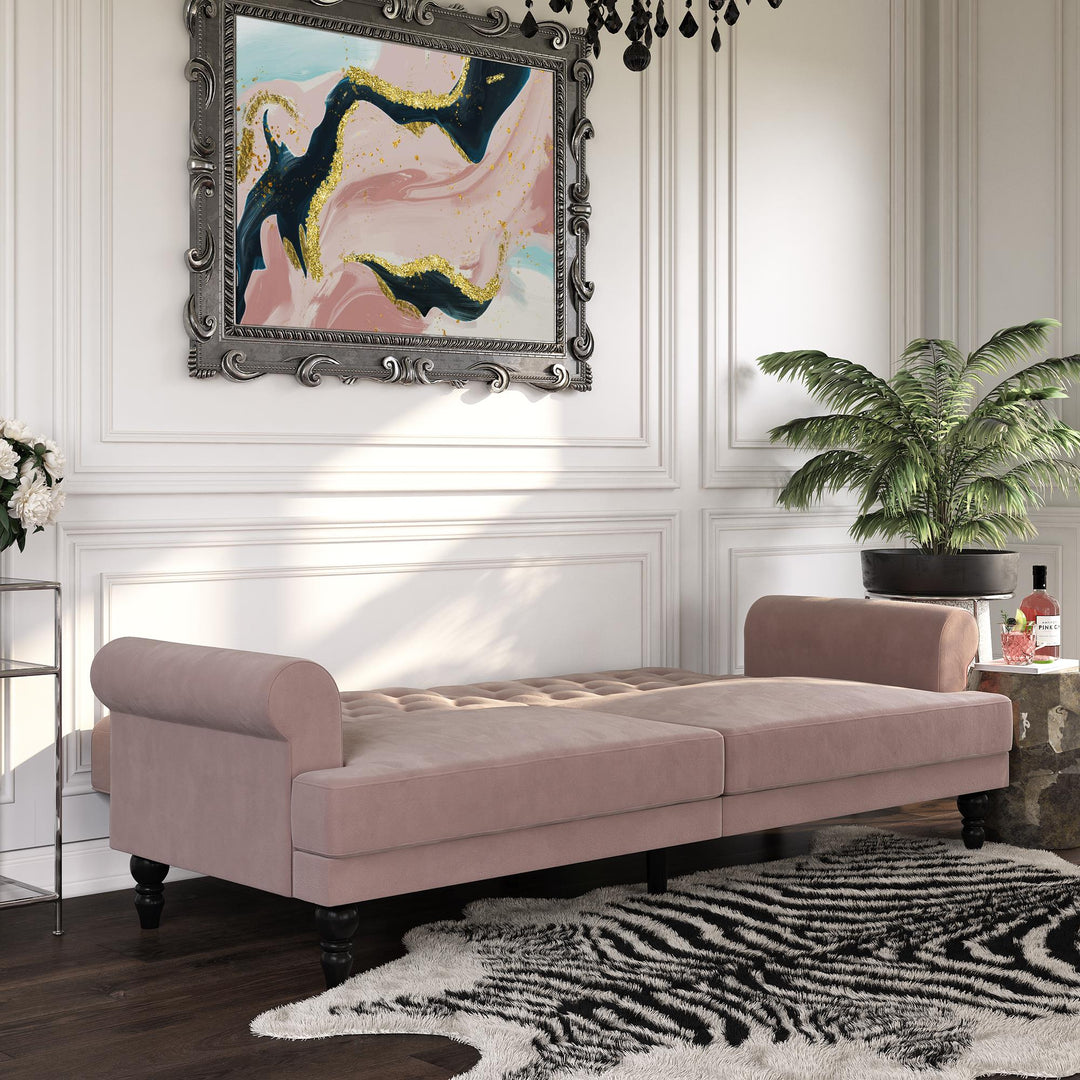 Cassidy Upholstered Futon - Blush