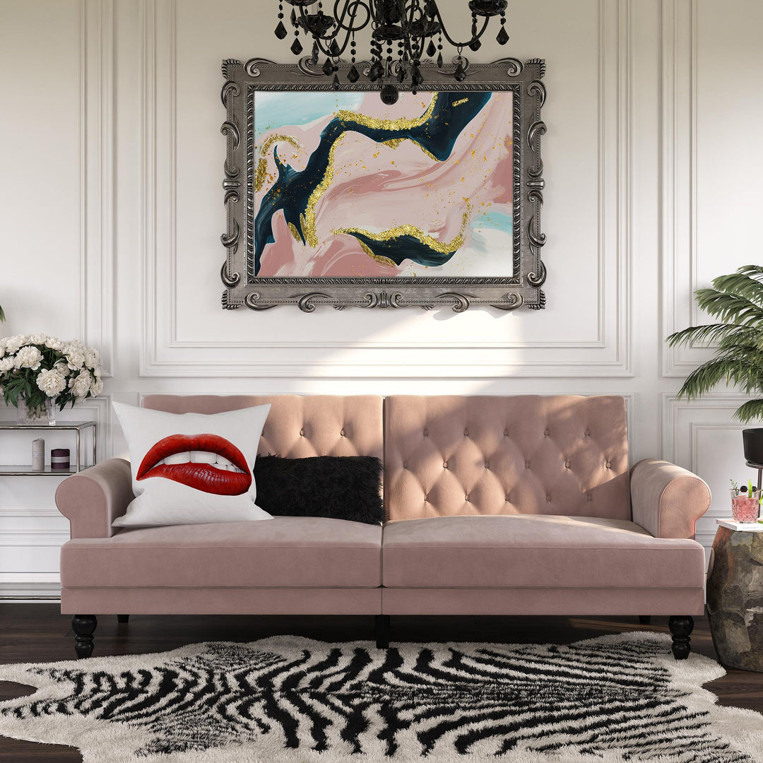 Cassidy Upholstered Futon - Blush