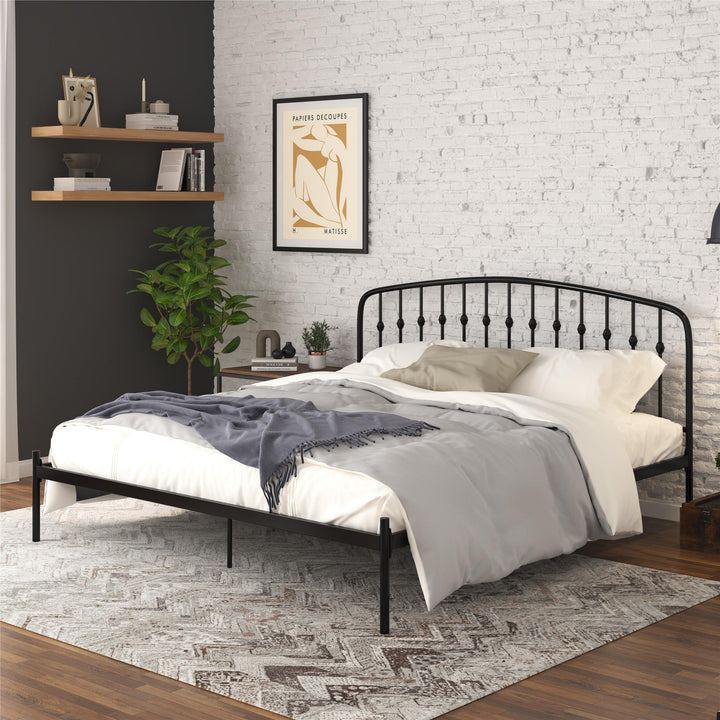 Narla Metal Platform Bed Frame - Black - King