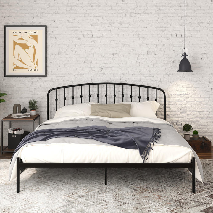 Narla Metal Platform Bed Frame - Black - King