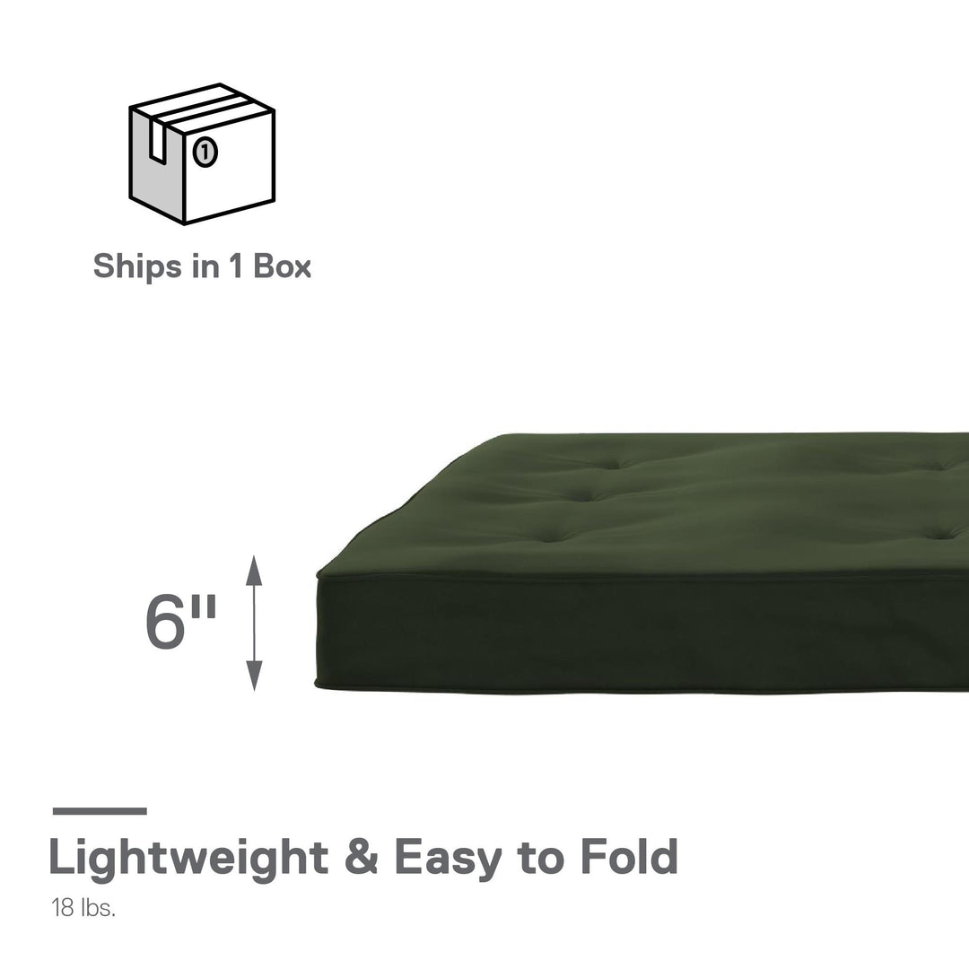 Caden 6 Inch Thermobonded High Density Polyester Fill Futon Mattress - Green - Full