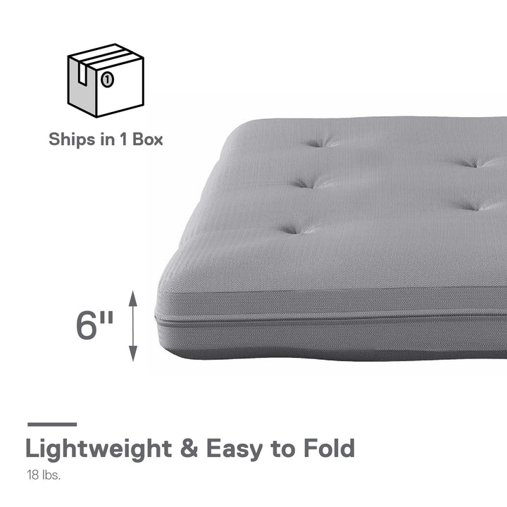 Caden 6 Inch Thermobonded High Density Polyester Fill Futon Mattress - Herringbone - Full