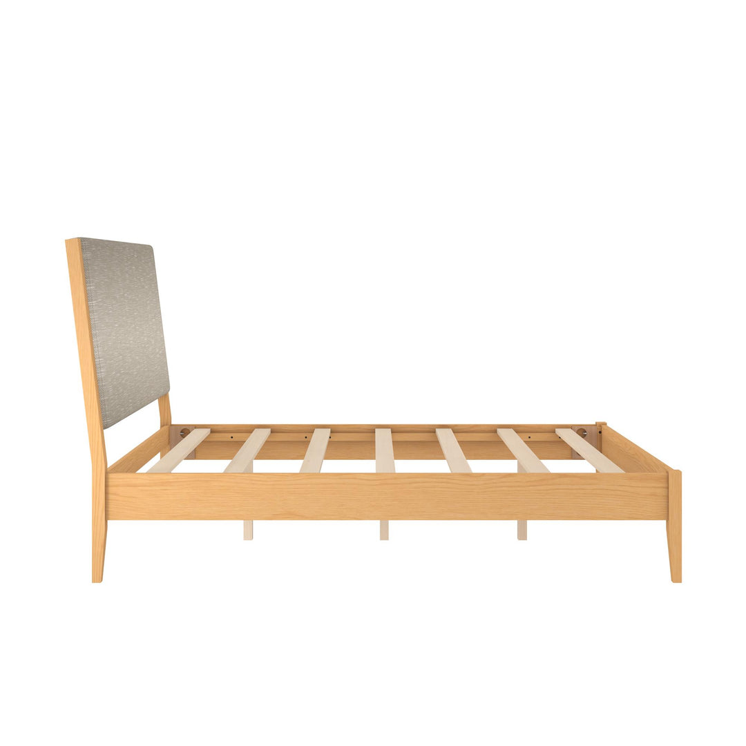 Dacin  Wood and Upholstered Platform Bed - Beige - Queen