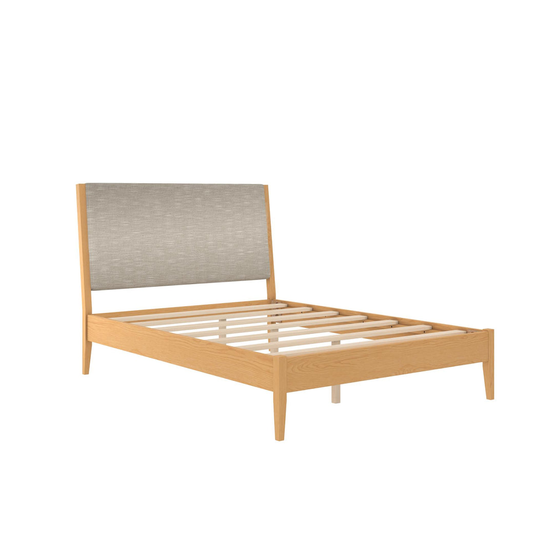 Dacin  Wood and Upholstered Platform Bed - Beige - Queen