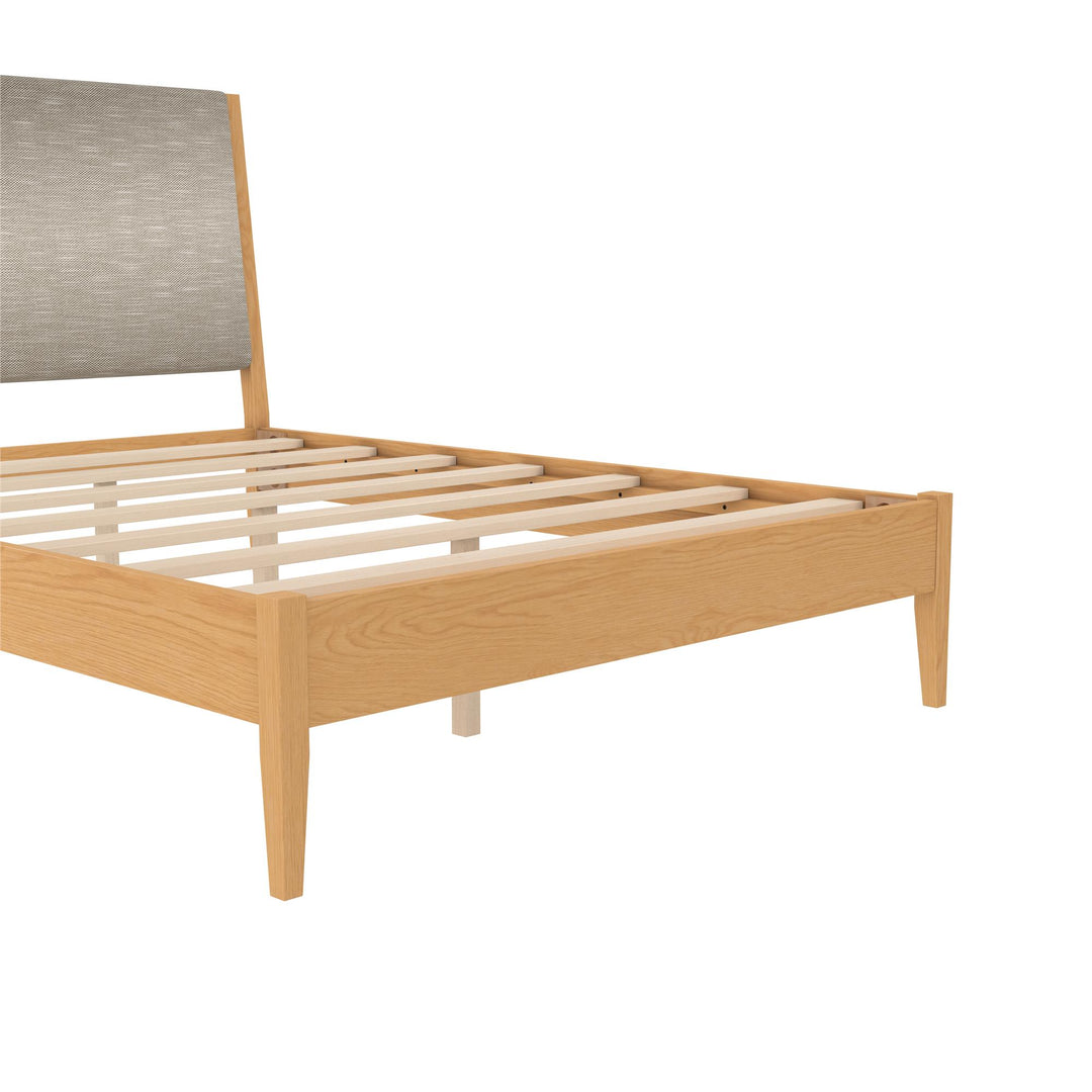 Dacin  Wood and Upholstered Platform Bed - Beige - Queen