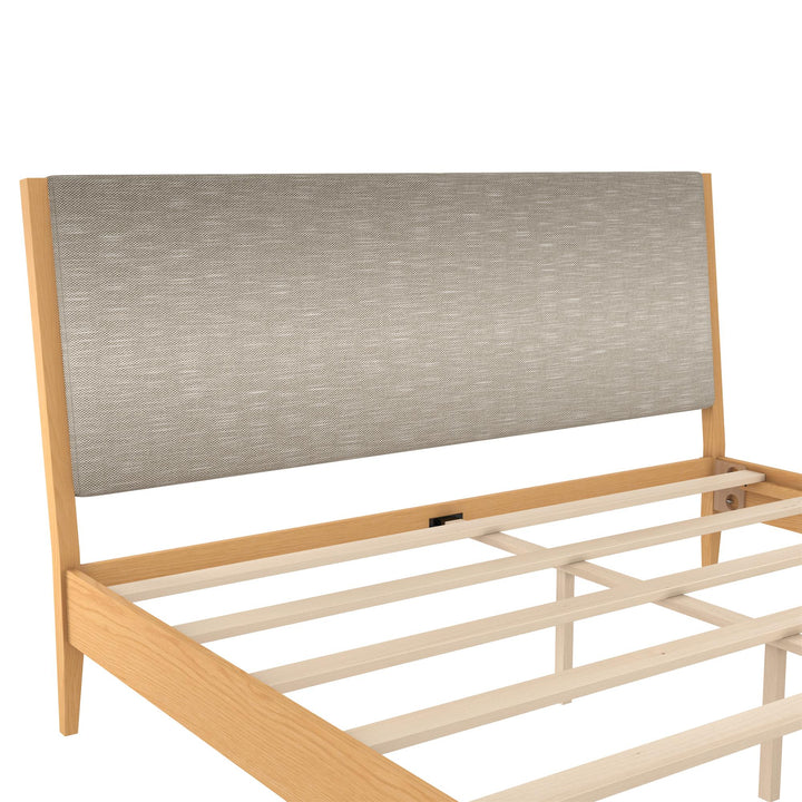 Dacin  Wood and Upholstered Platform Bed - Beige - King