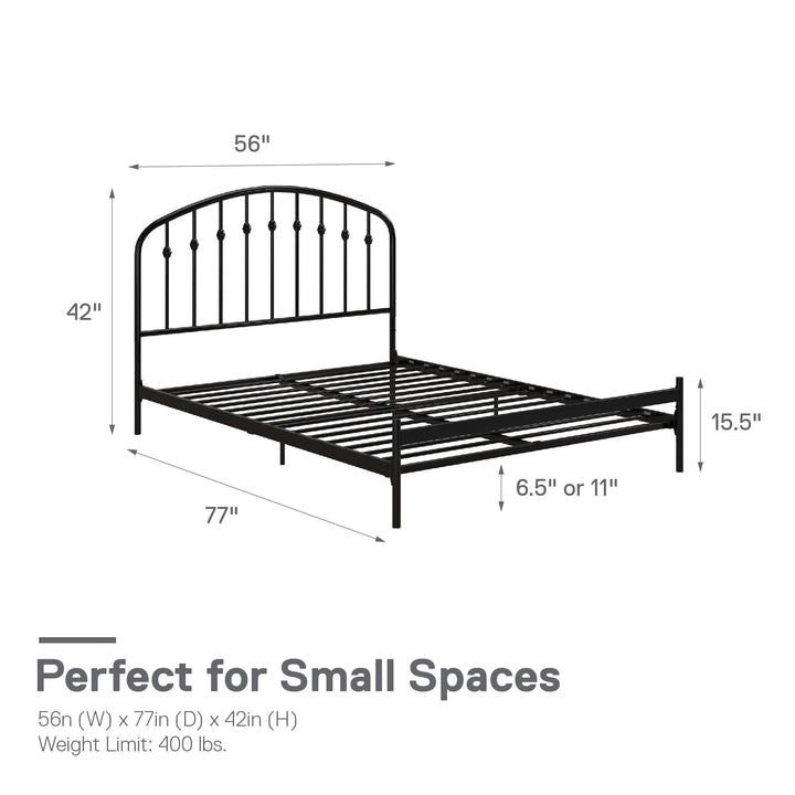 Narla Metal Platform Bed Frame - Black - Full