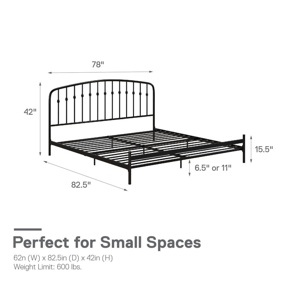 Narla Metal Platform Bed Frame - Black - King