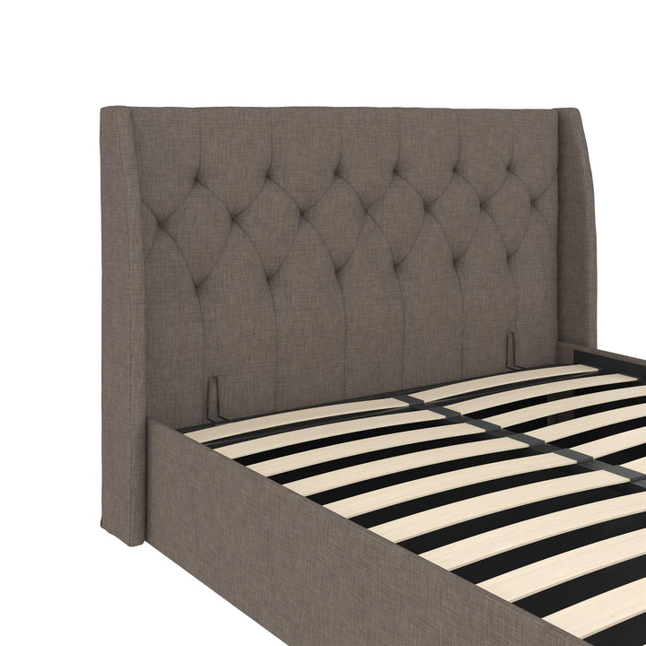 Her Majesty Bed with Storage - Light Gray - Queen