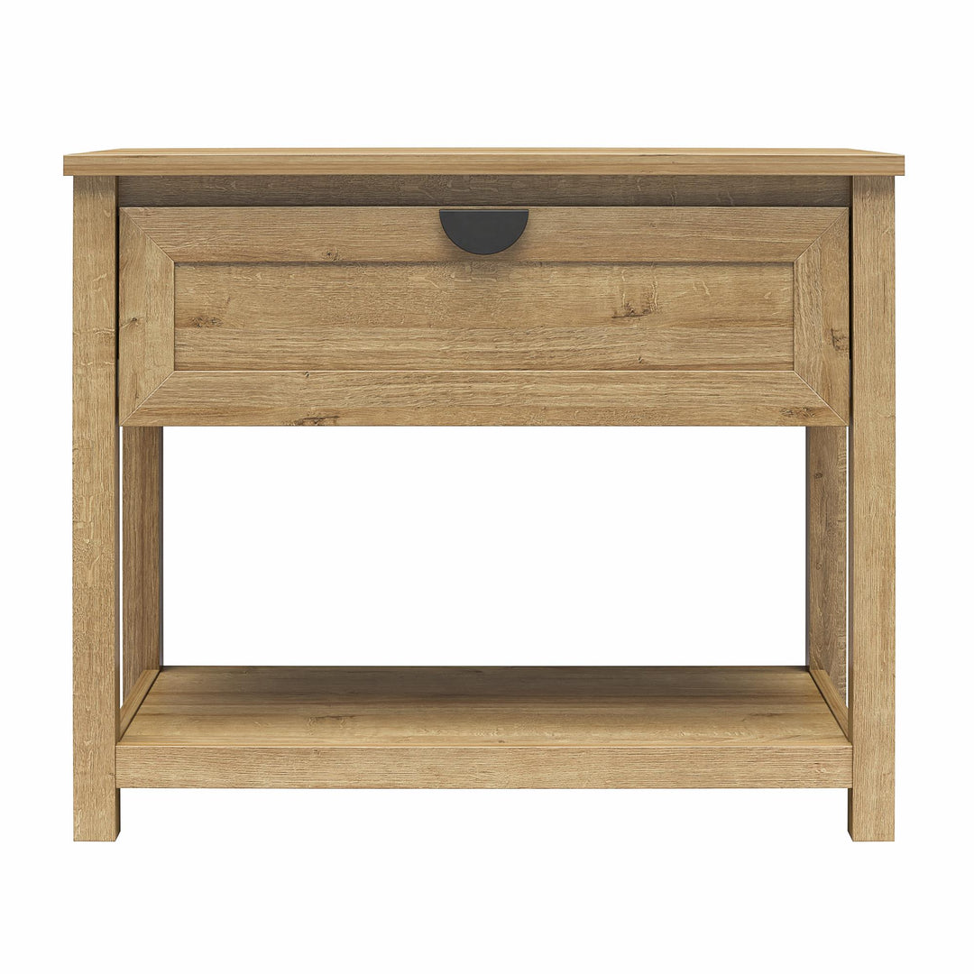 Primrose Wide 1 Drawer Nightstand with Open Shelf - Natural