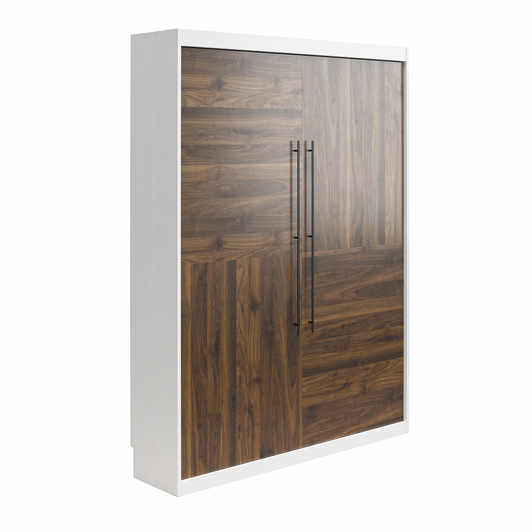 Pinnacle Queen Murphy Bed with 8 inch Memory Foam Mattress Included - Columbia Walnut - Queen