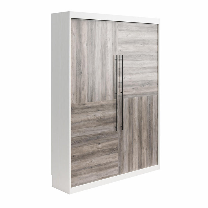 Pinnacle 2-Tone Full Size Murphy Bed with Decorative Door Front - Ironwood - Full