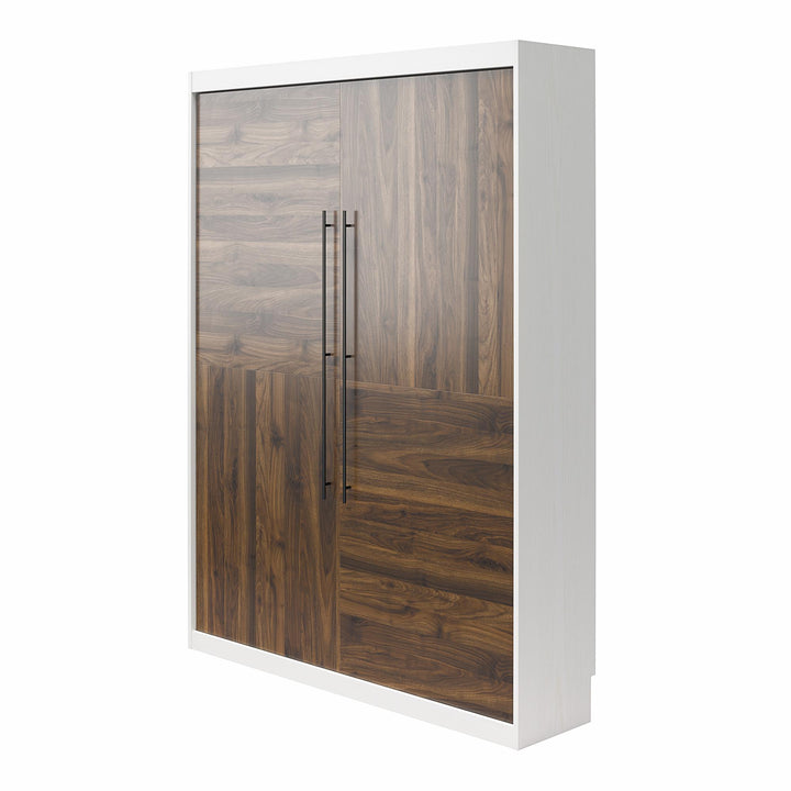 Pinnacle 2-Tone Full Size Murphy Bed with Decorative Door Front - Walnut - Full