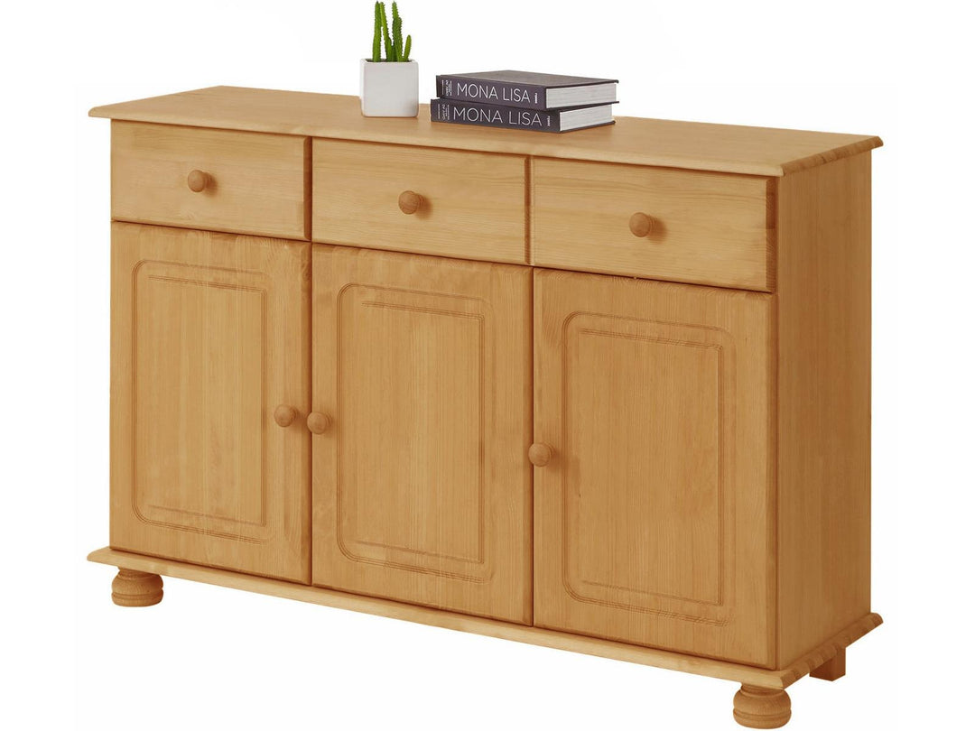 Chester Sideboard with 3 Drawers and 2 Cabinets - Brown