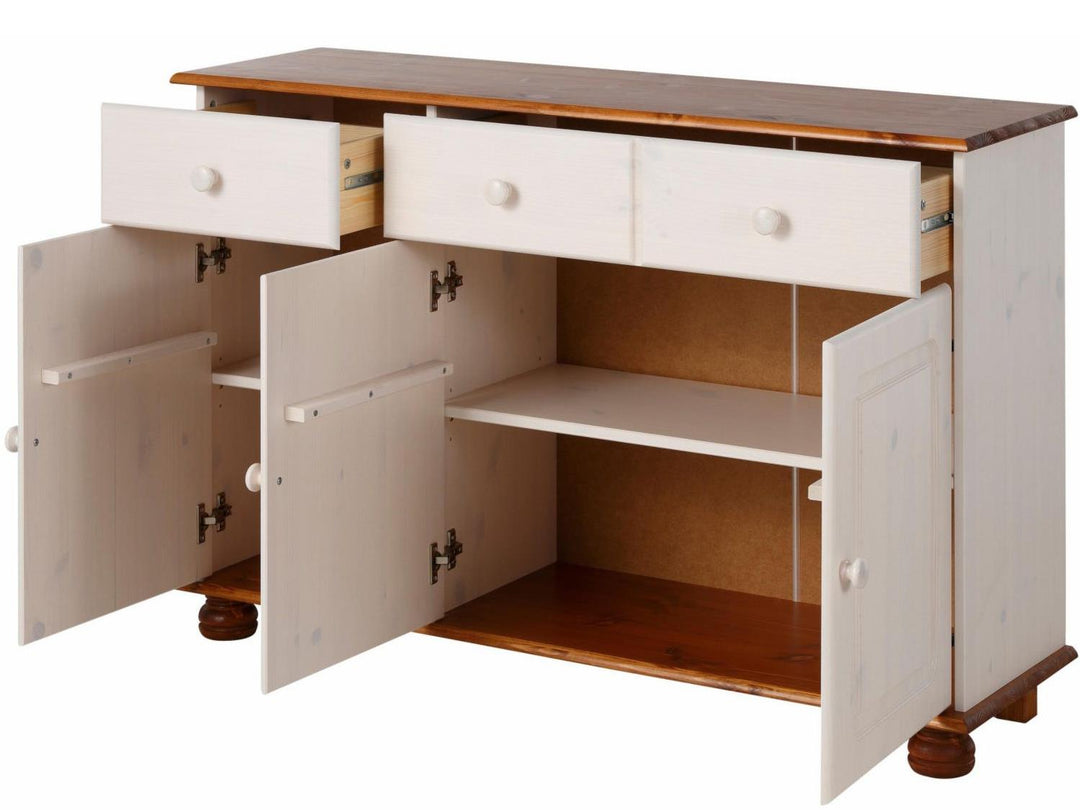 Chester Sideboard with 3 Drawers and 2 Cabinets - Honey