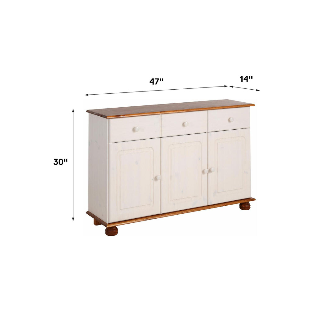 Chester Sideboard with 3 Drawers and 2 Cabinets - Honey