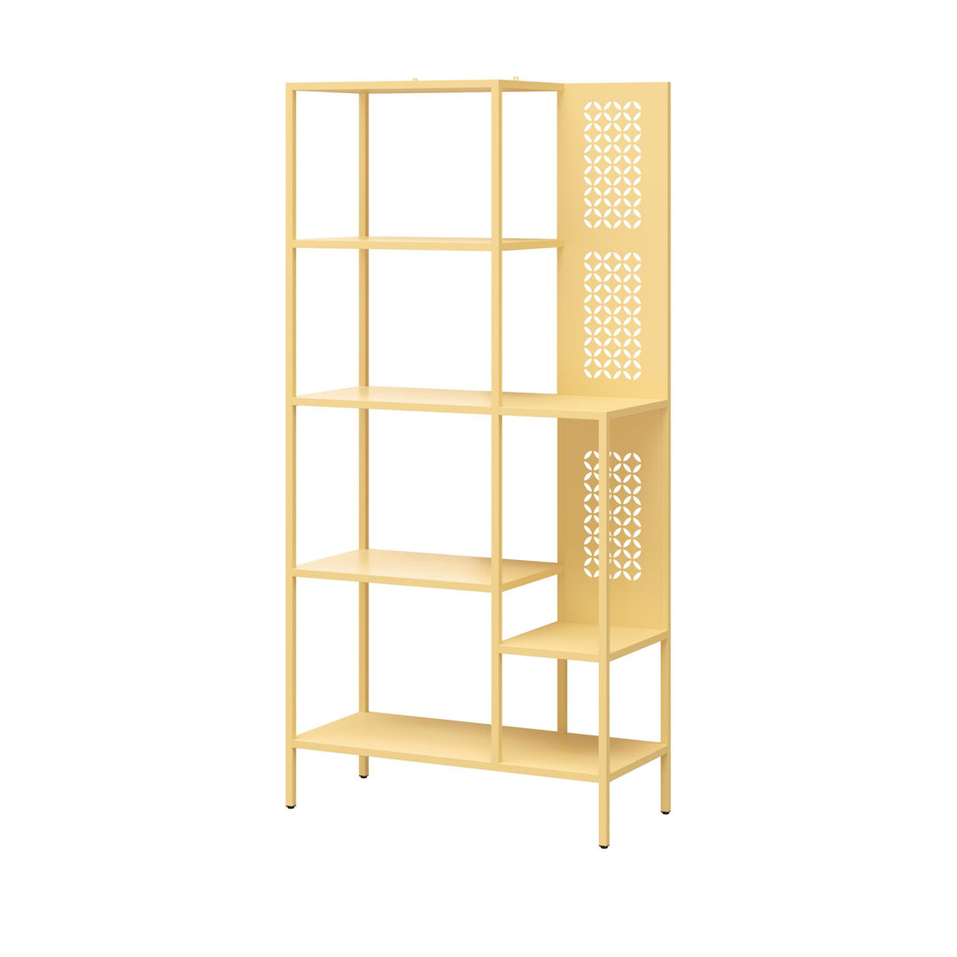 Annie Metal Bookcase with 4 Tier Shelves - Sunlight Yellow