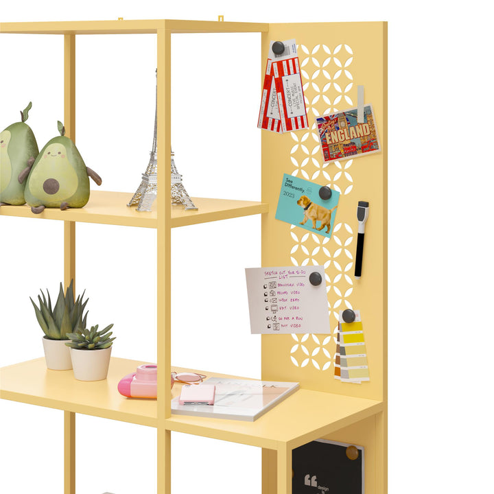 Annie Metal Bookcase with 4 Tier Shelves - Sunlight Yellow