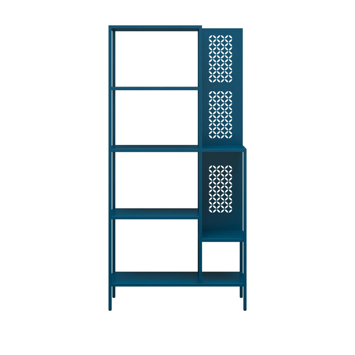 Annie Metal Bookcase with 4 Tier Shelves - Deep Ocean Blue