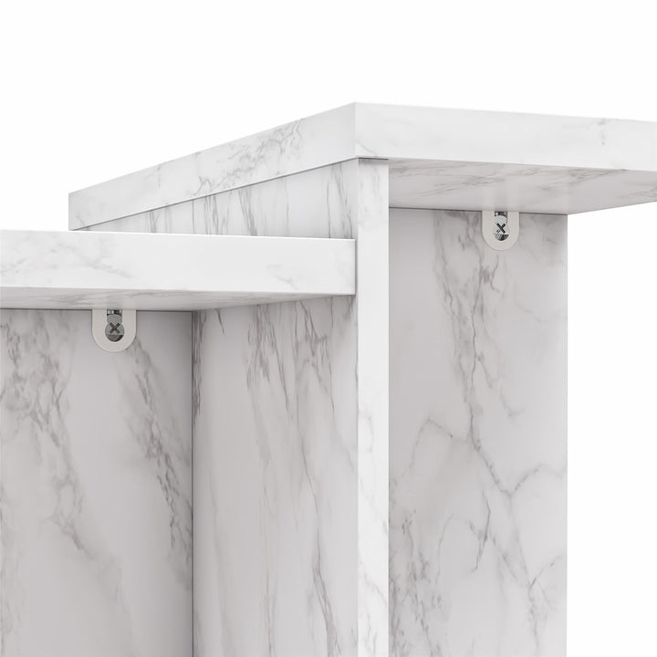 Brielle Accent Table with Faux Marble - White marble