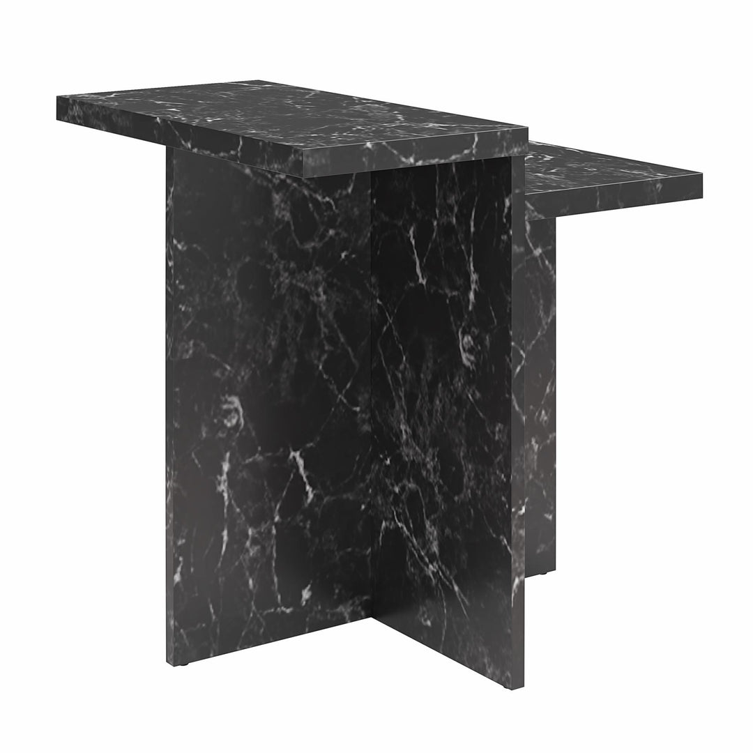 Brielle Accent Table with Faux Marble - Black Marble