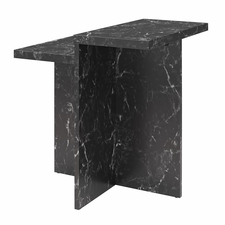 Brielle Accent Table with Faux Marble - Black Marble