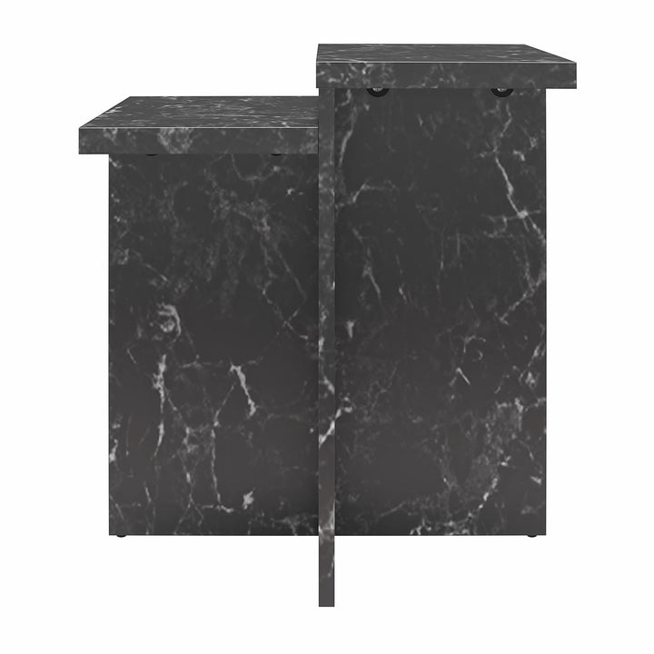 Brielle Accent Table with Faux Marble - Black Marble