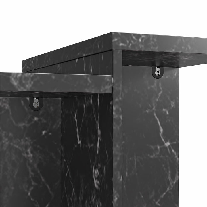 Brielle Accent Table with Faux Marble - Black Marble