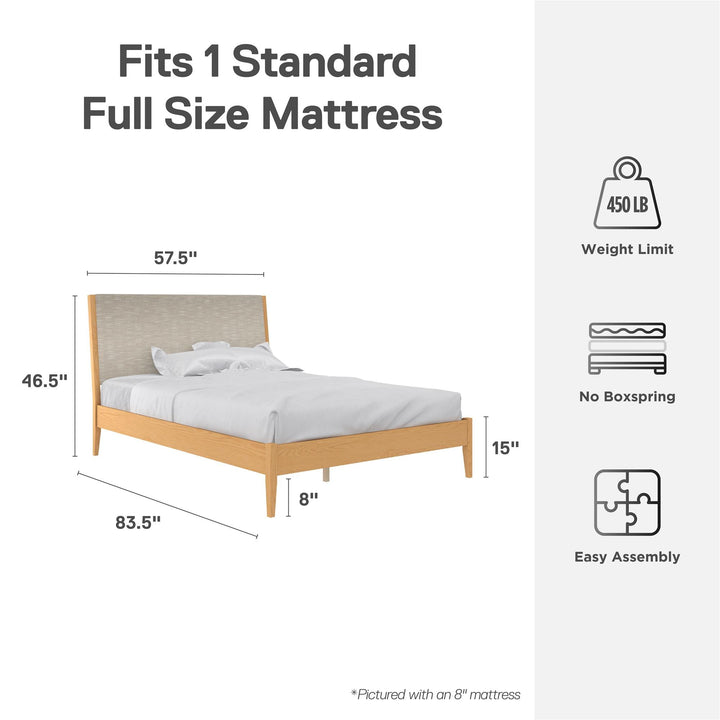 Dacin  Wood and Upholstered Platform Bed - Beige - Full