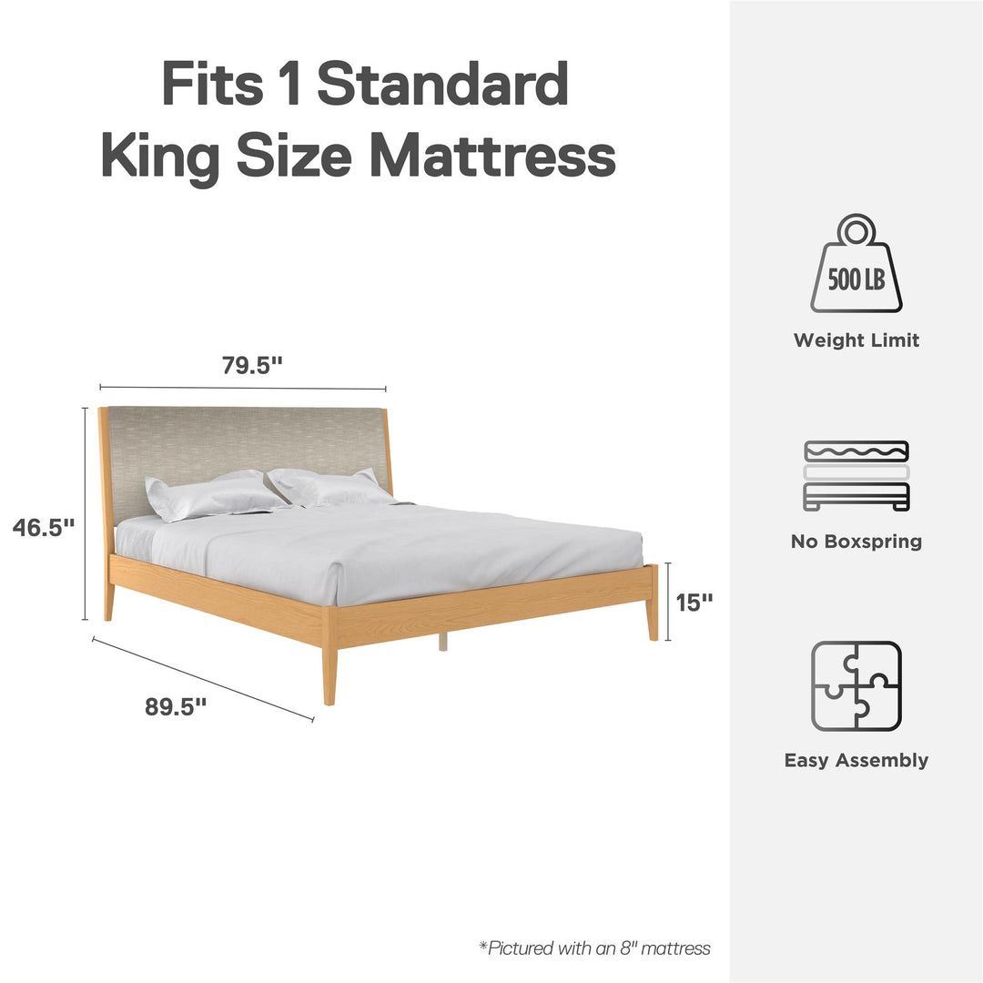 Dacin  Wood and Upholstered Platform Bed - Beige - King