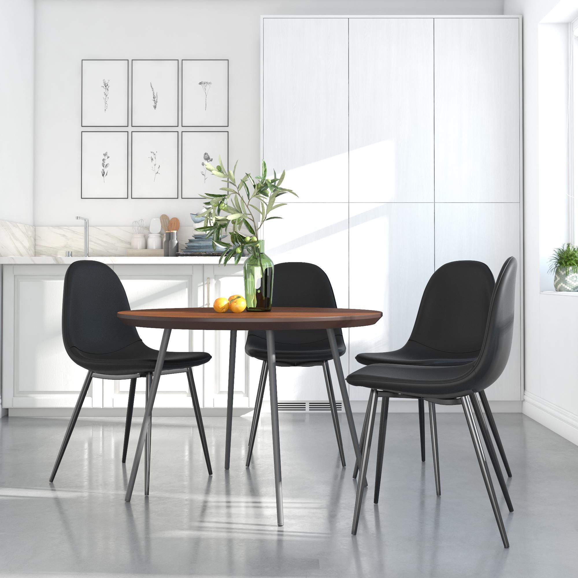 Black kitchen dining discount chairs