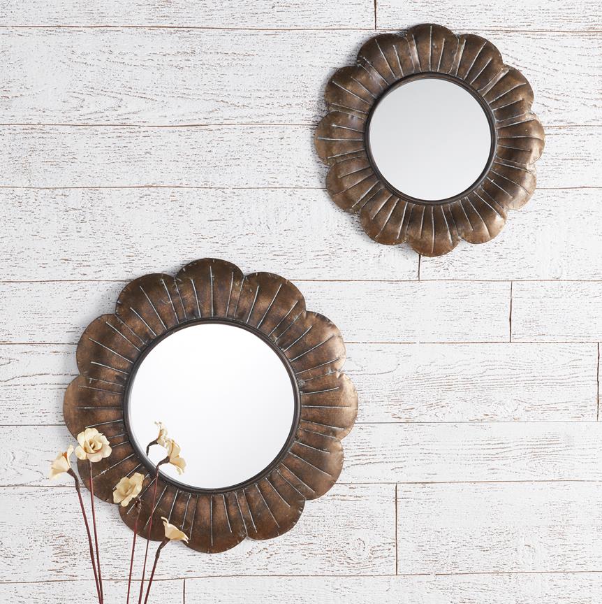 White Distressed Round Wood Wall Mirror, Hobby Lobby
