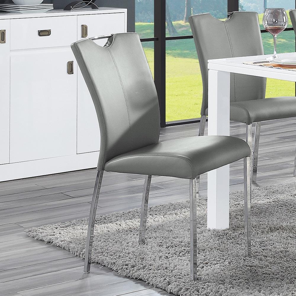 Grey chairs chrome legs hot sale