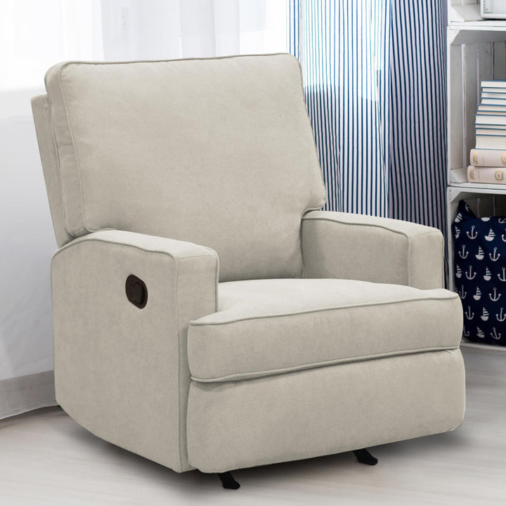 Salma Chenille Rocker Recliner Chair - Beige