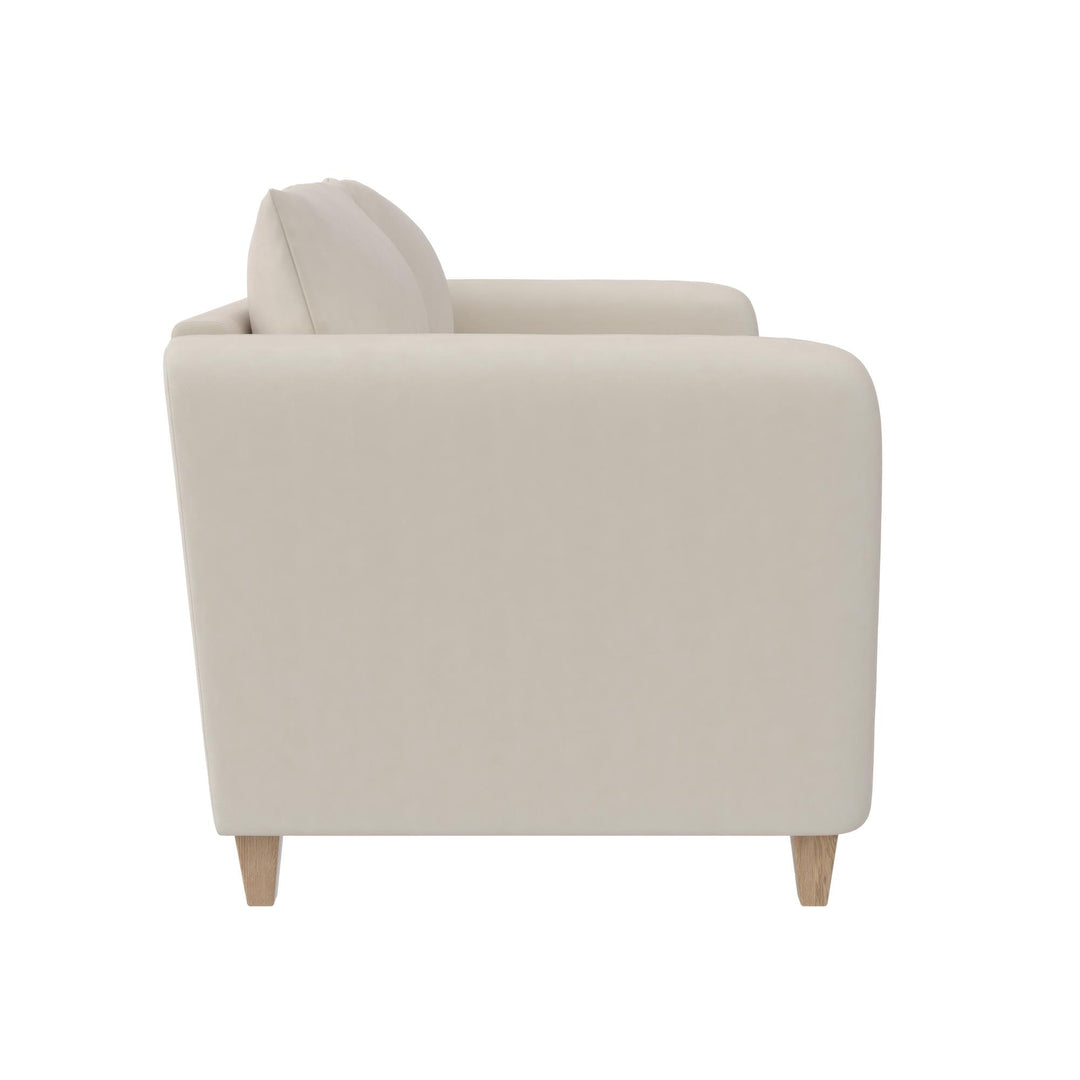 Coco Channel Tufted Sofa with Solid Wood Legs - Ivory