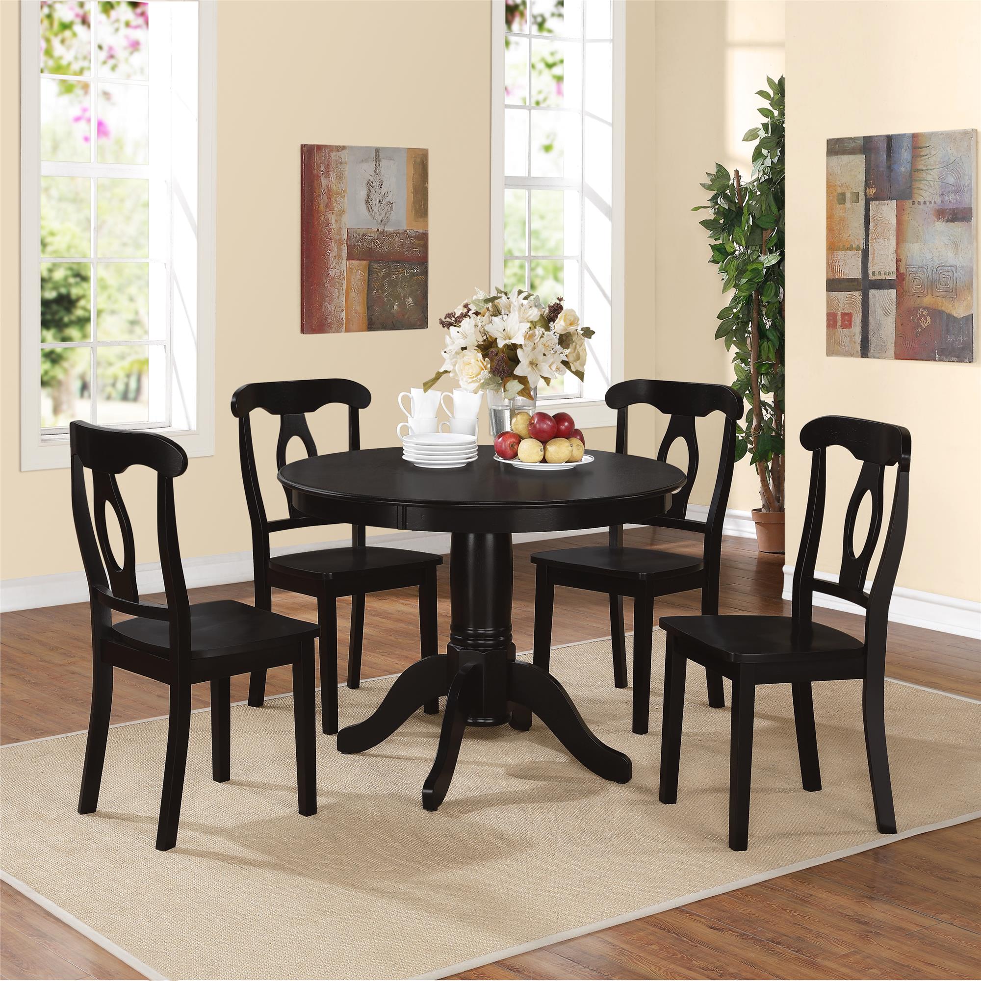 Aubrey 5 Piece Traditional Pedestal Round Dining Set RealRooms